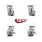 Service Caster 4 Inch V Groove Semi Steel Swivel Caster Set with Roller Bearings 2 Brakes SCC SCC-30CS420-VGR-2-TLB-2 - alternate 7